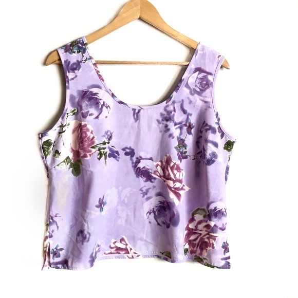 Apparenza Sleevless Purple Floral Spring Top - Picture 1 of 3